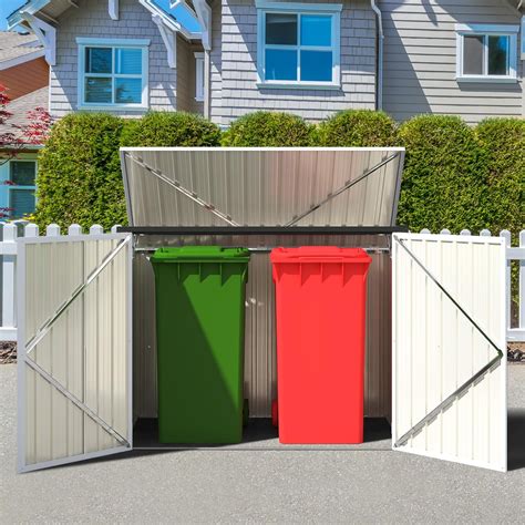 Metal Garbage Can Storage