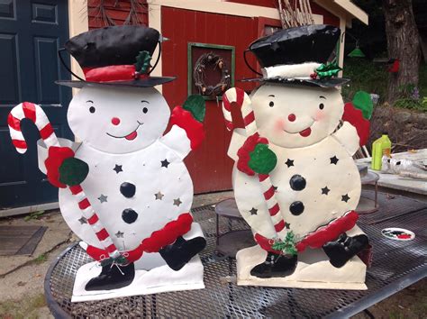 metal snowman candle holder