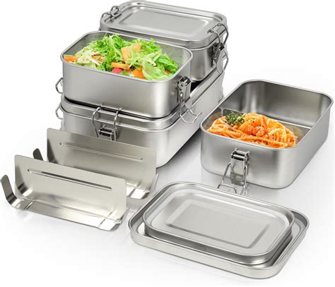 WORTHBUY Stainless Steel Lunch Box, Lock Container and Heat/Cold