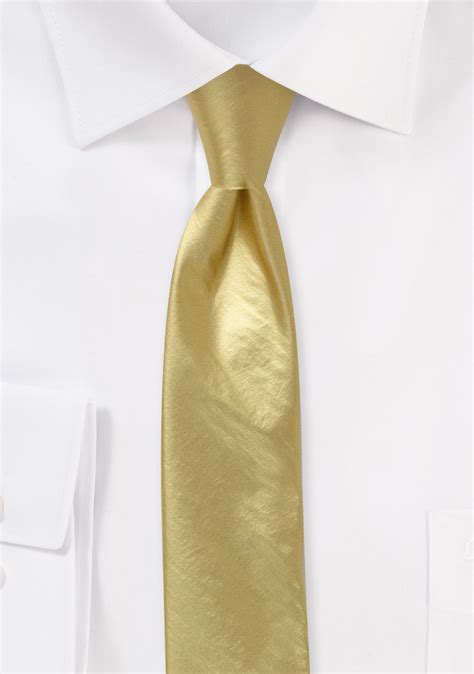 metallic gold skinny tie