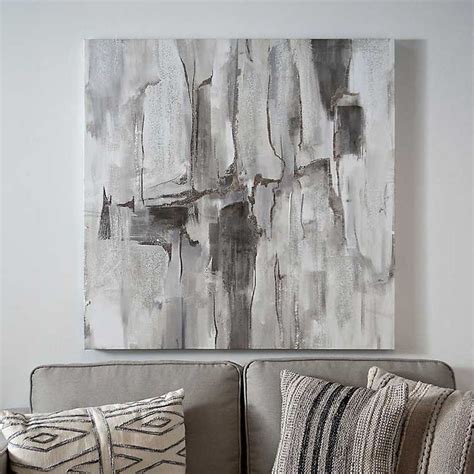 home.furnitureanddecorny.com:metallic silver canvas art