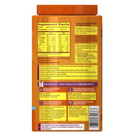 metamucil powder dosage label
