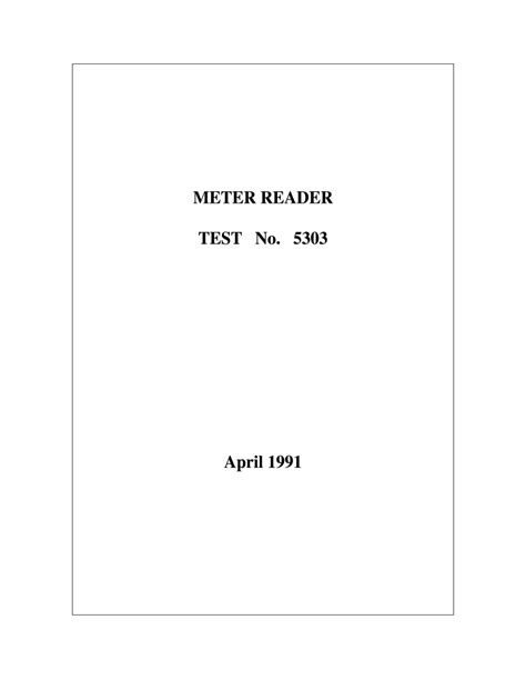 Meter Reader Test 2022