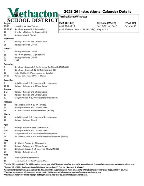 Methacton Calendar 2024