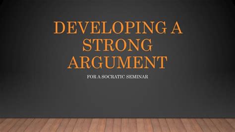 method acting for construct a Strong Argument