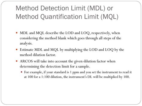 Method Of Detection Limit