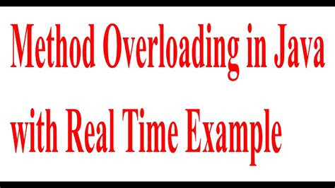 method overloading in java real life example
