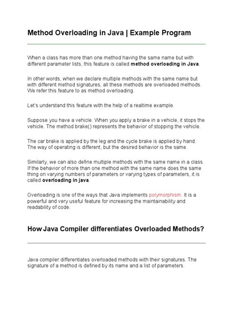 method overloading in java with example program pdf