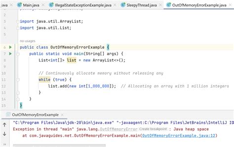 Method Threw Java Lang Outofmemoryerror Exception Cannot Evaluate