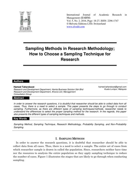 methodology sampling technique example in thesis