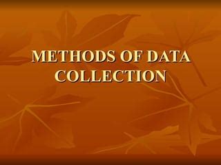 methods of data collection ppt