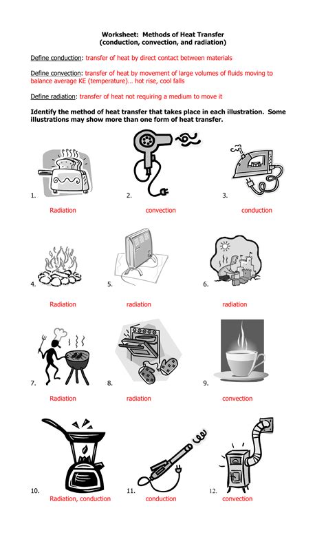 methods of heat transfer worksheet pdf