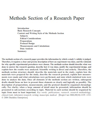 methods section of research paper example apa format