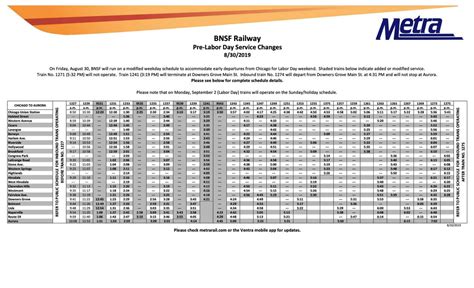 metra bnsf train schedule