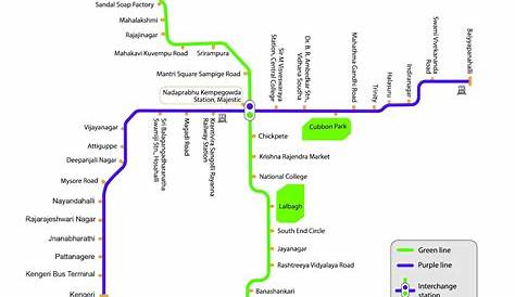 Metro Map Bangalore Green And Purple Line Route
