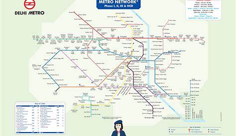 Printable Delhi Metro Map for Train Travel