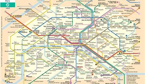 Printable Paris metro map. Printable RER metro map pdf.