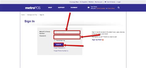 metro pcs account sign in page