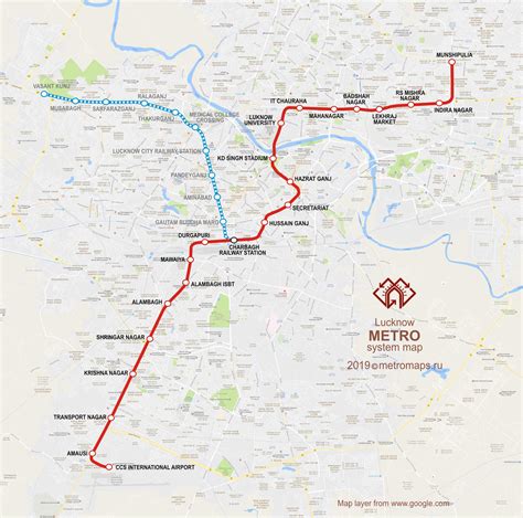 metro station map lucknow