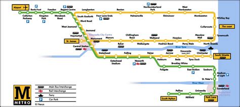 metro station map newcastle upon tyne