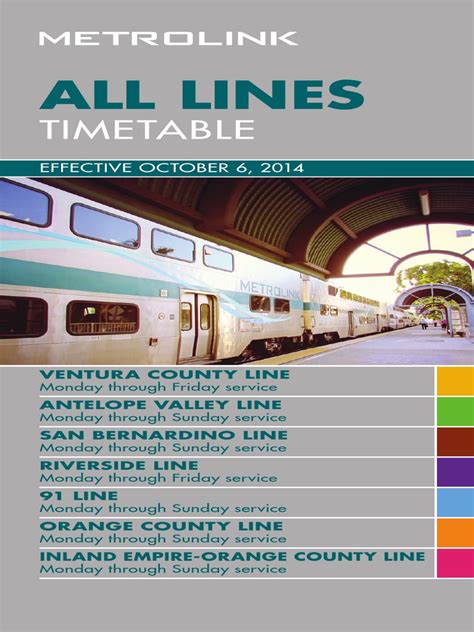 metrolink timetable