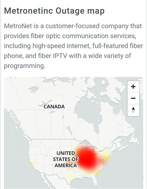 metronet service outage map