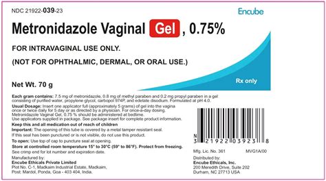 metronidazole gel vaginal