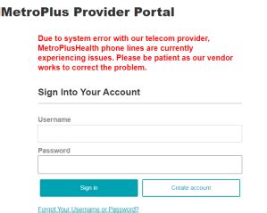 metroplus provider login reset password