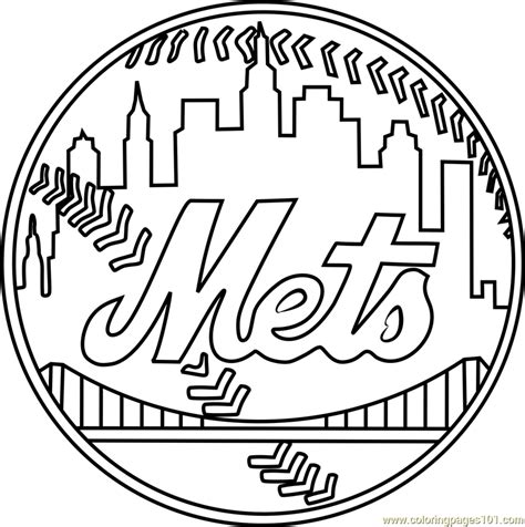 Mets Coloring Page Mlb