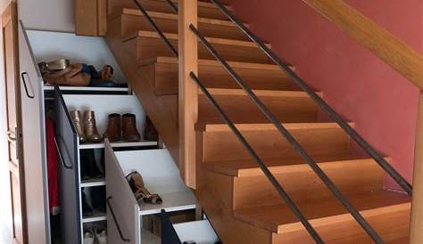 Range chaussures sous escalier, range chaussures