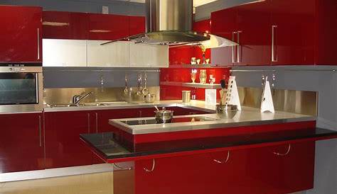 meuble de cuisine rouge laqué Idées de Décoration