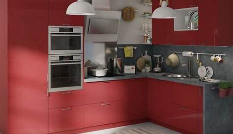 meuble de cuisine rouge laqué Idées de Décoration