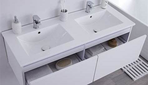 Meuble double vasque l.120 x H.45, blanc mat, Soho Leroy