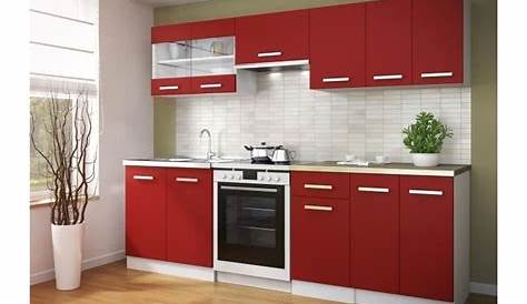 Meuble de cuisine haut 2 portes, rouge brillant, h57x l80x