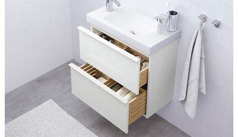 / ODENSVIK Meuble lavabo 2tir brillant gris IKEA