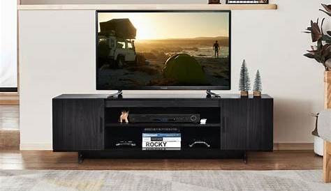 Meuble TV design 165 cm en MDF et verre coloris blanc