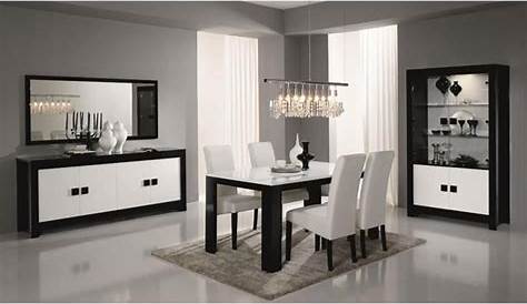 Salle à manger meuble de rangement blanc et noir Comforium