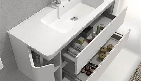 Meuble Salle De Bain 120 Cm Vasque A Poser Vente à Suspendre Blanc