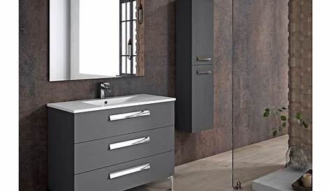 Meuble de salle de bain gris anthracite 120 cm, meuble de
