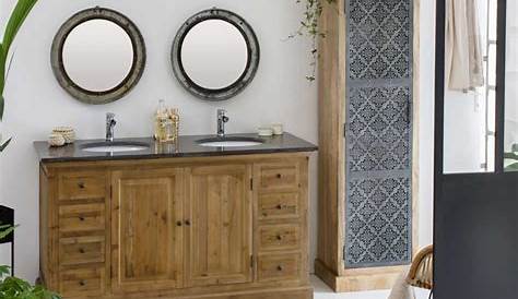 Meuble de salle de bain style industriel en acier et bois
