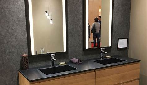 Meuble salle de bain double vasque 144x51x55cm Langley Chêne