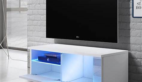 Achat Meuble TV LED 100 cm Blanc pas cher Interdit