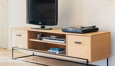 Meuble TV en pin massif et métal ENDOUME meuble tv
