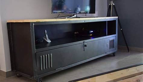 meuble TV avec un casier métal AC²T Original Wood