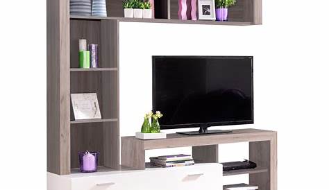 Ensemble meuble tv 300 cm avec banc tv + étagères + haute