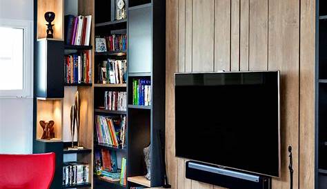 Meuble Tv Avec Rangement Design Blanc Idées De Décoration