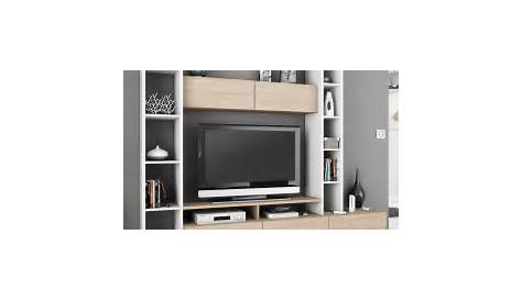 Meuble Tv Blanc Avec Rangement TV Brillant 140 X 36,5 X 40 Cm