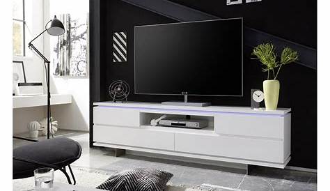 Meuble Tv Blanc Laque Sur Pied TV Design Laqué Mat Et Métal Cbcs