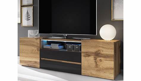 Meuble tv lana noir mat / noir brillant 2x100 cm