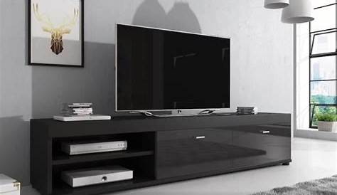 VEGAS Meuble TV contemporain décor Noir 150 cm